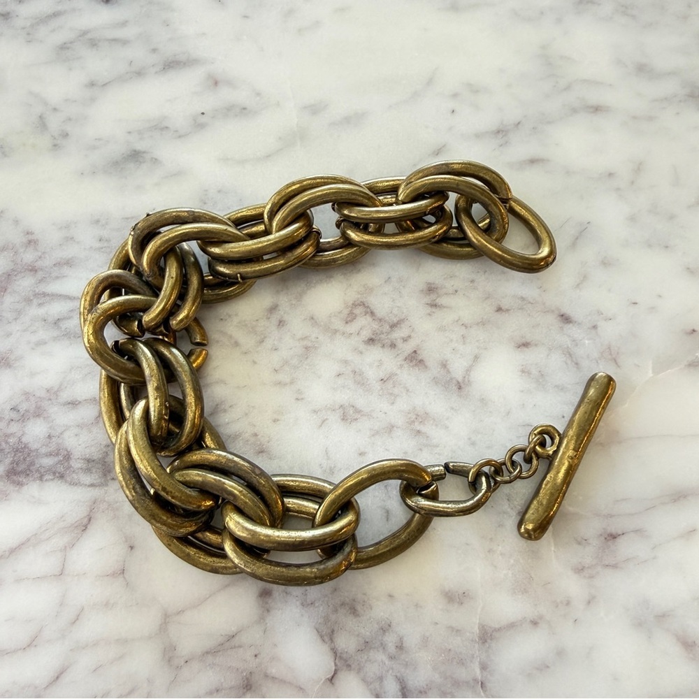 Avant Garde Chunky Brass Link Bracelet